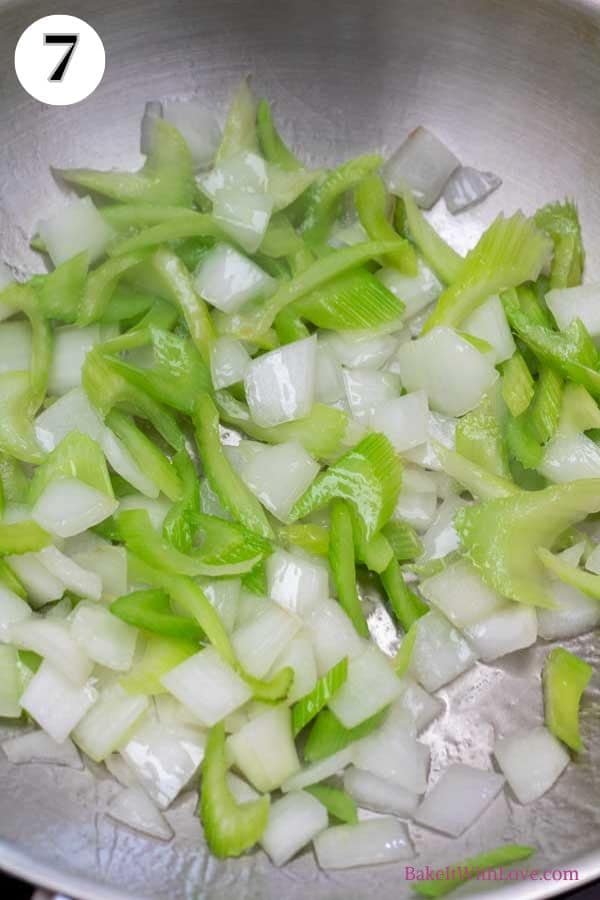 Panda Express black pepper chicken copycat recipe process photo 7 stir fried celery and onion.