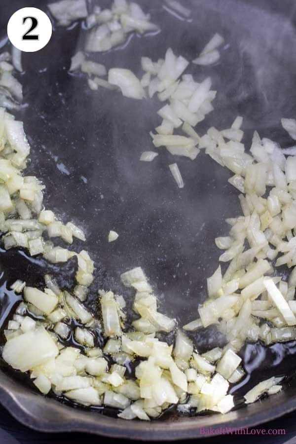 Process image 2 showing sauteing onions.