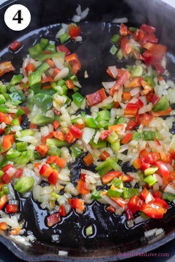 Process image 4 showing sauteed bell peppers.