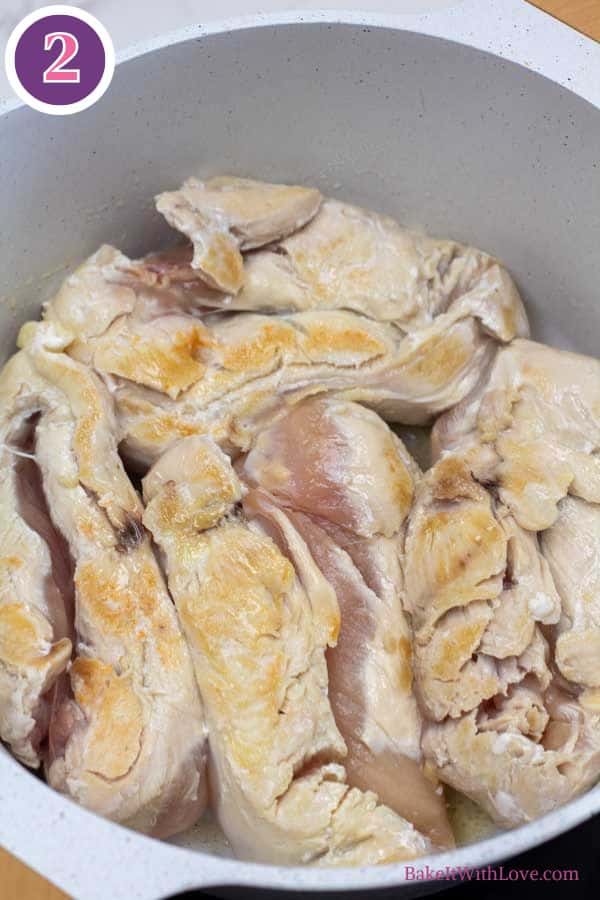 Chicken tortilla soup process photo 2 turn and sear all sides of the chicken.