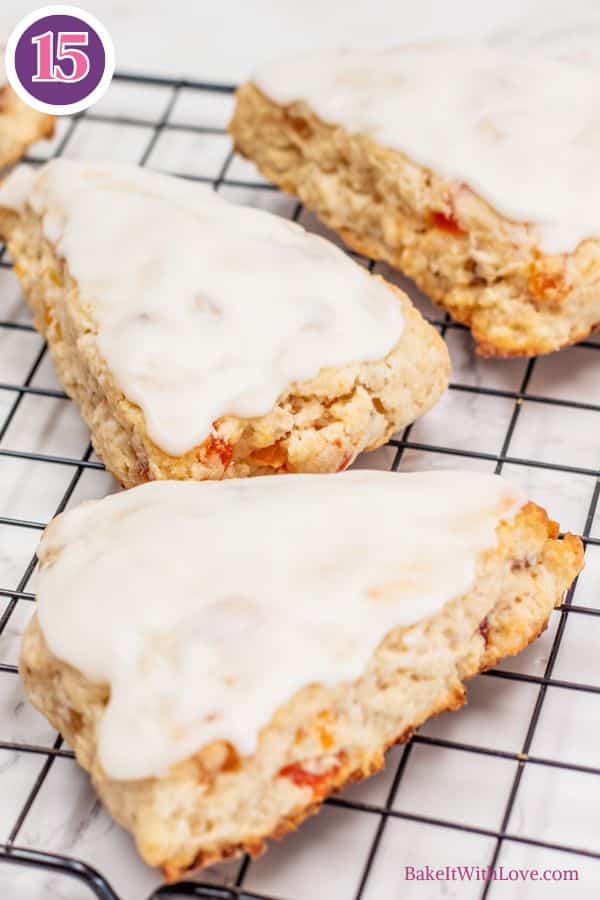 Tropical fruit scones process photo 12 icing takes a few minutes to set up before serving.