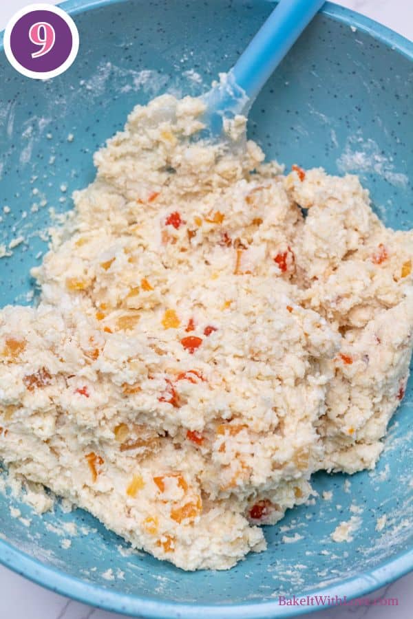 Tropical fruit scones process photo 6 mix until just combined.